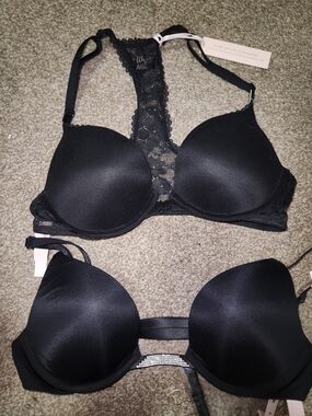 NWT Lot Of 2 Victorias Secret Pu Body By Victoria & Deep Plung Pushup Bra 34B